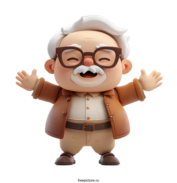 [Transparent Background PNG]Cheerful Grandpa