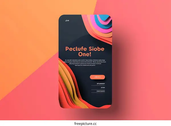 Abstract Mobile App Design With Curved Shapes