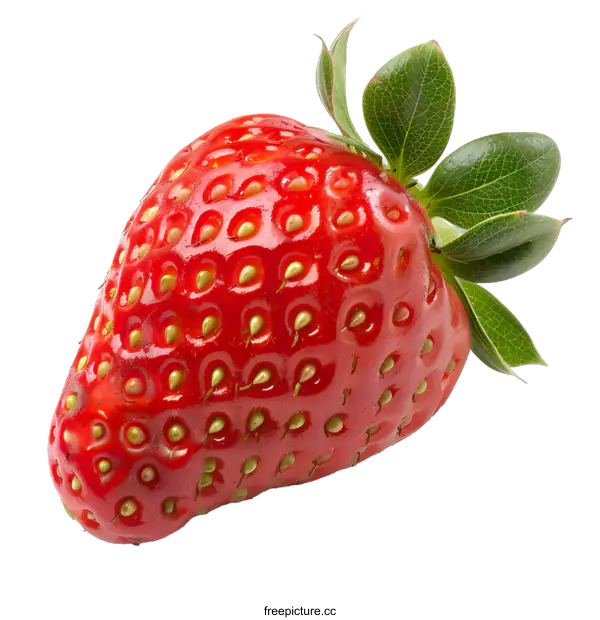 [Transparent Background PNG]Fresh Red Strawberry Isolated on White Background