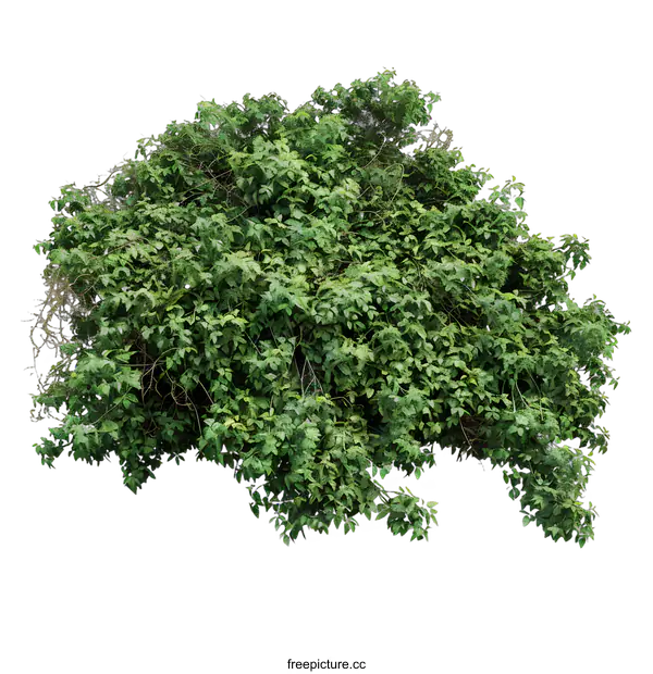 [Transparent Background PNG]Green Bush With Lush Foliage Isolated On White Background