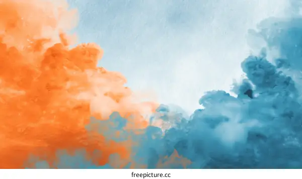 Abstract Watercolor Painting of Clouds