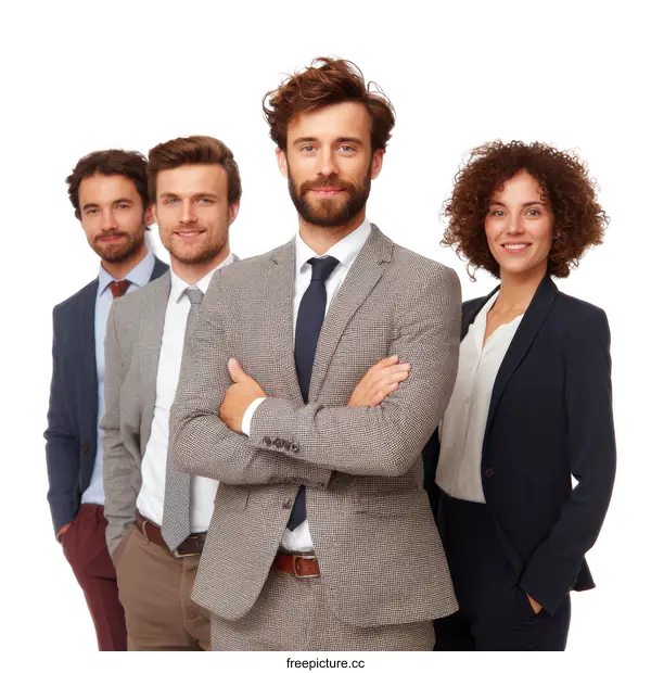 [Transparent Background PNG]Business Team Standing Together