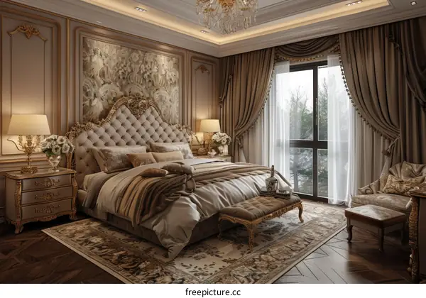 Elegant European Luxury Bedroom Interior