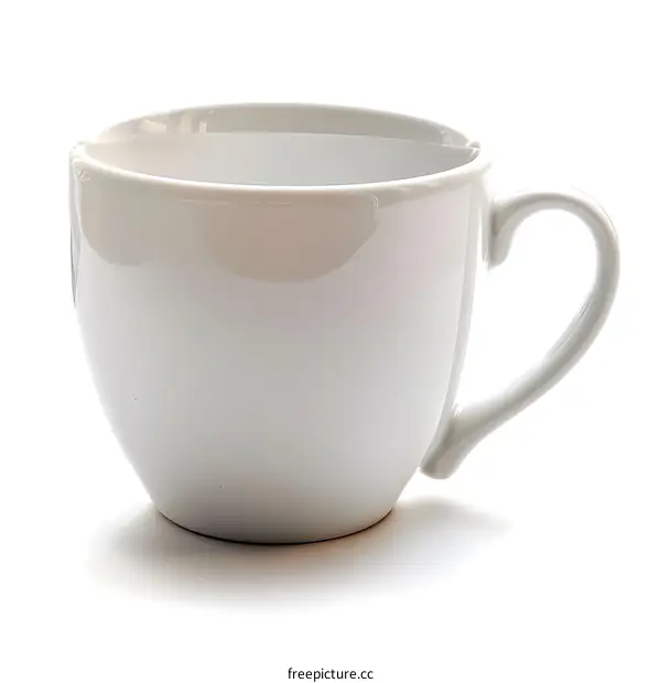 White Ceramic Cup Isolated on White Background