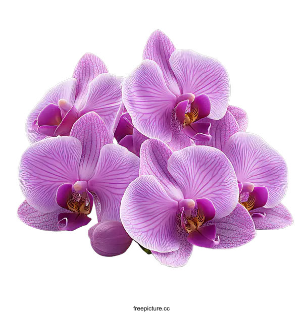 [Transparent Background PNG]Close Up of Beautiful Purple Orchids