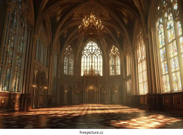 Majestic Royal Hall of a Historical Palace