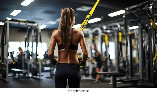 Young woman working out in a gym