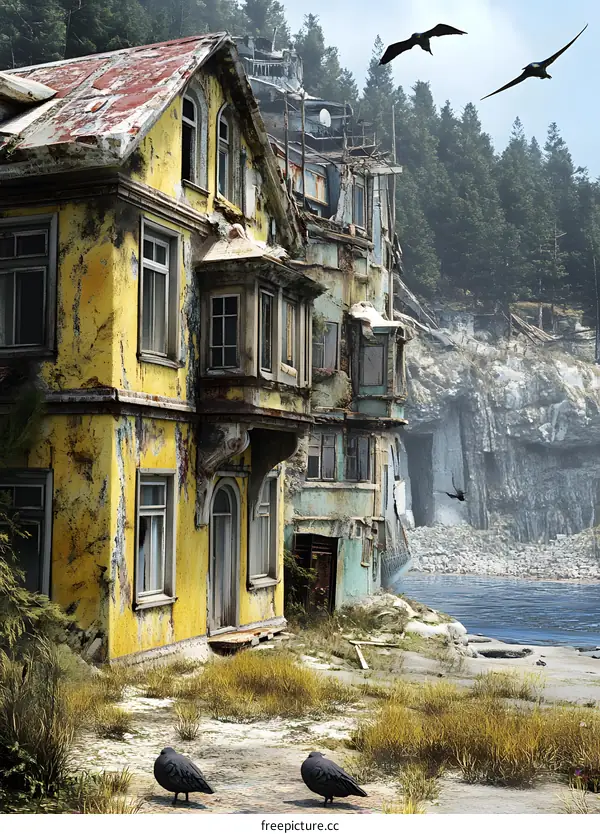 Abandoned House Near the Cliff