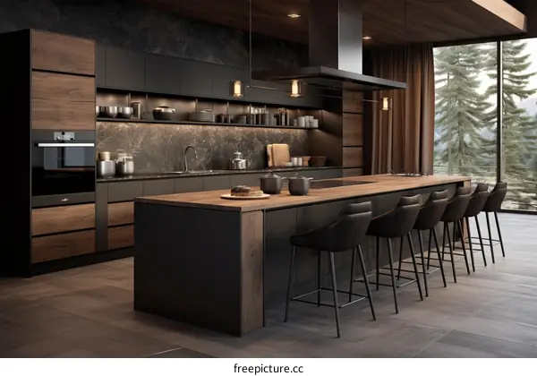 Modern Kitchen Island with Seating and Storage