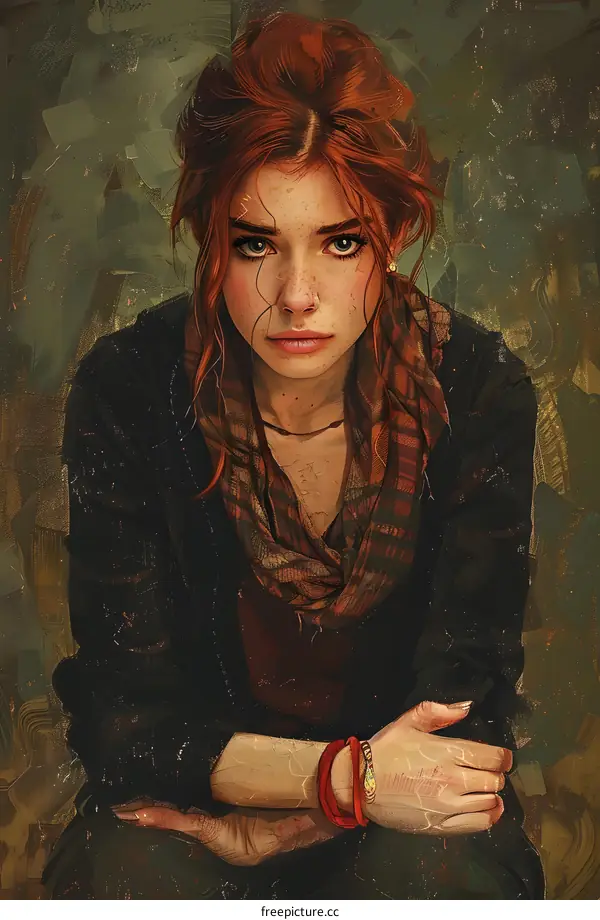 portrait of a young woman with red hair