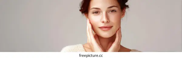 Closeup Portrait of a Woman with Healthy Skin