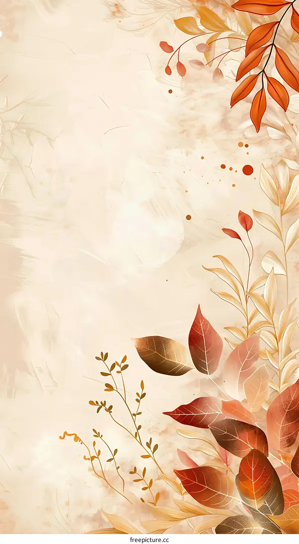 Autumn Leaves Watercolor Illustration Background