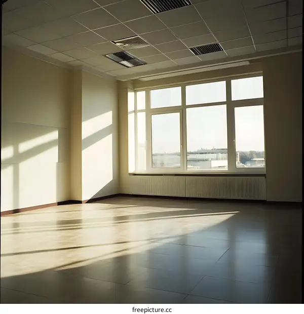 Empty Room With Window and Sunlight