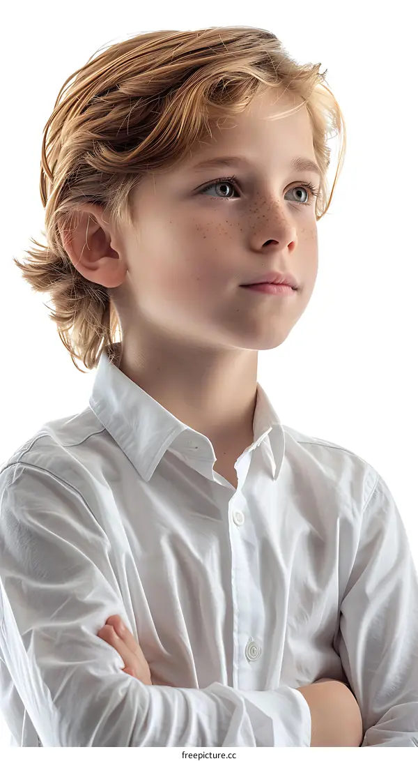 Caucasian Boy Portrait Studio Shot