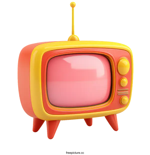 [Transparent Background PNG]Retro Cartoon Television Illustration
