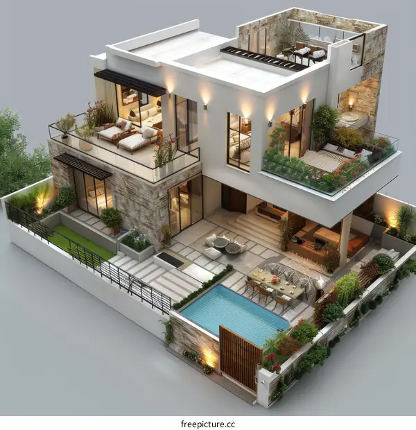 Luxury Modern Villa Plan Inspired Architectural Design