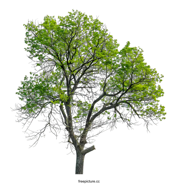 [Transparent Background PNG]Isolated Green Tree Branch On White Background