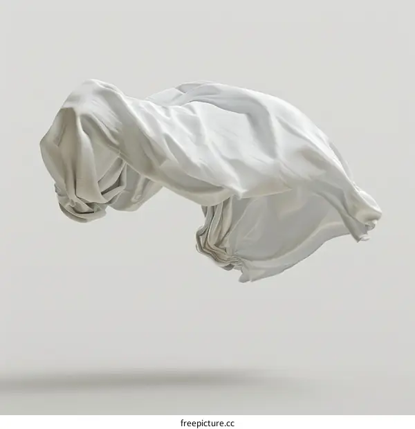 White cloth floating in the air