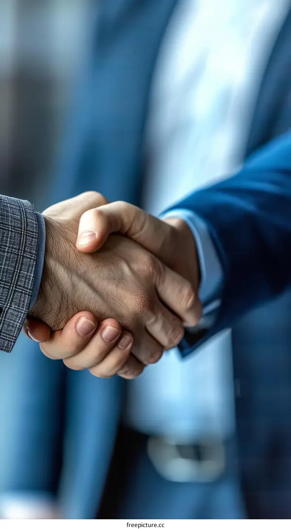 Business handshake. Businessman shaking hands. Business partners agreement.