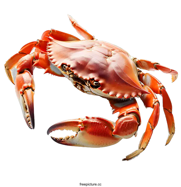 [Transparent Background PNG]Red Cooked Crab on White Background