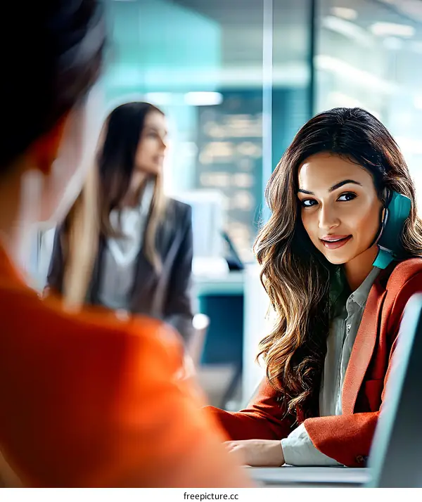 Businesswoman talking on the phone in the office