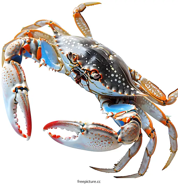 Blue Crab on White Background