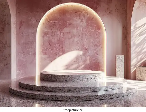 Modern Pink Interior Display Podium