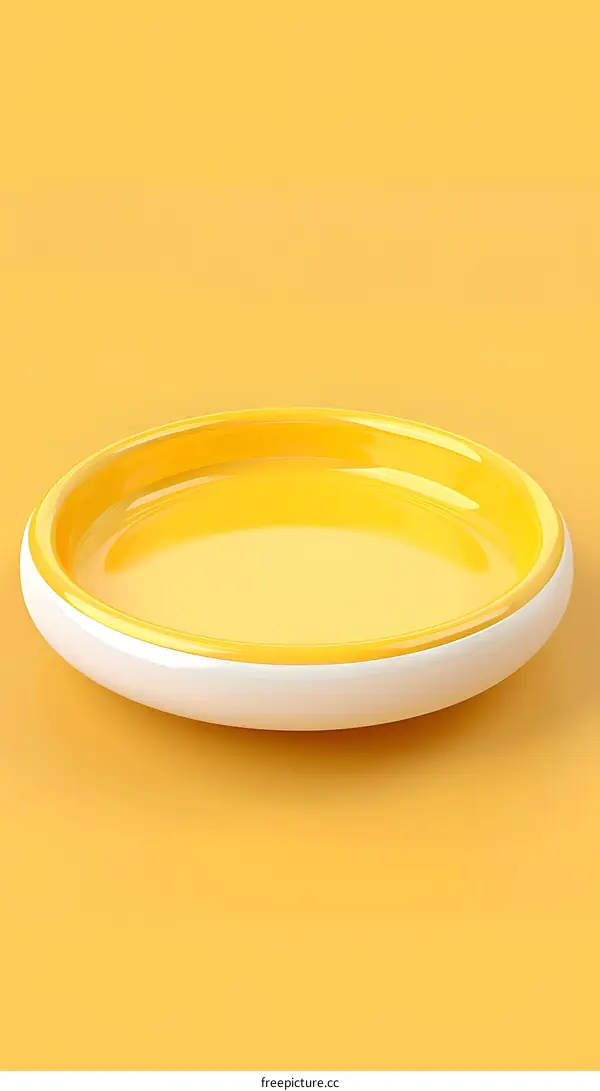 Yellow and White Plate On Yellow Background