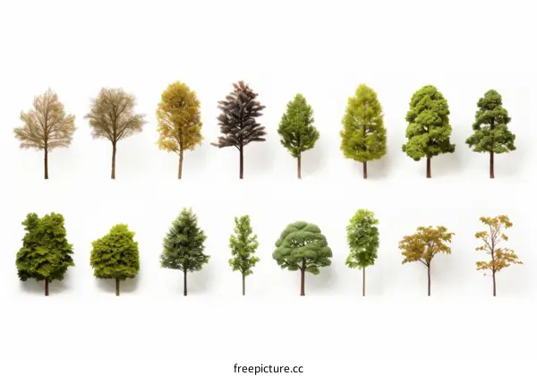A collection of different types of trees