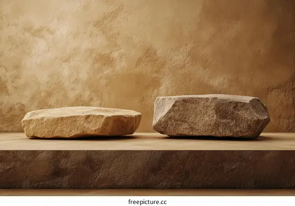 Beige Stone Display Pod Product Background