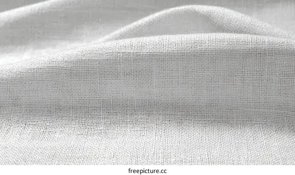 Closeup of White Linen Fabric Texture