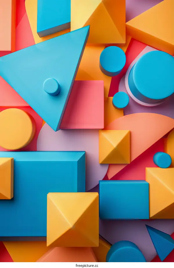 Colorful 3D shapes background