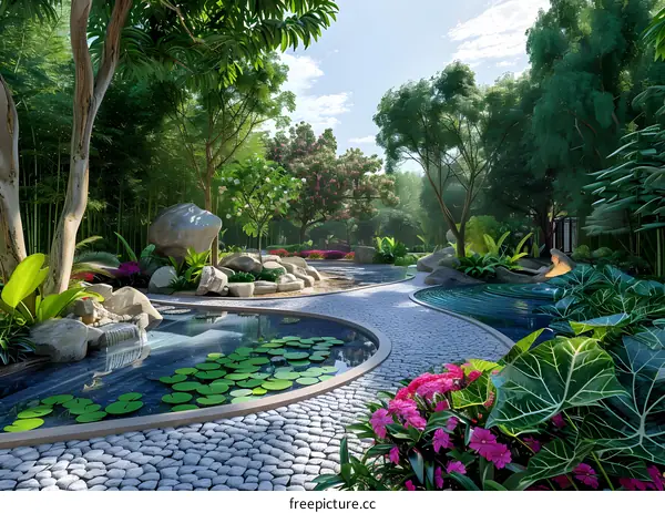 Garden landscape design renderings