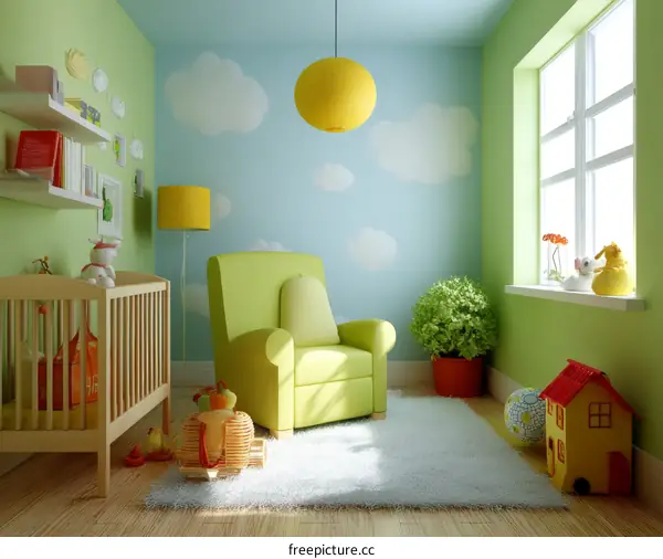 Baby Room Interior Design with Colorful Furniture
