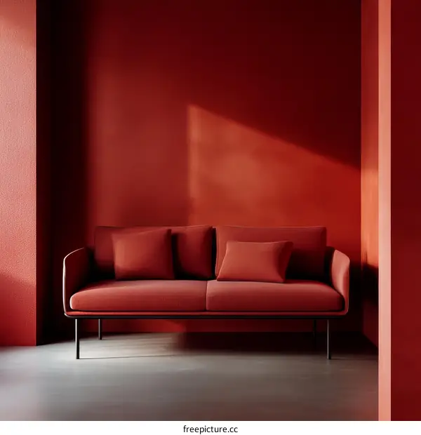Modern Red Sofa Interior Design