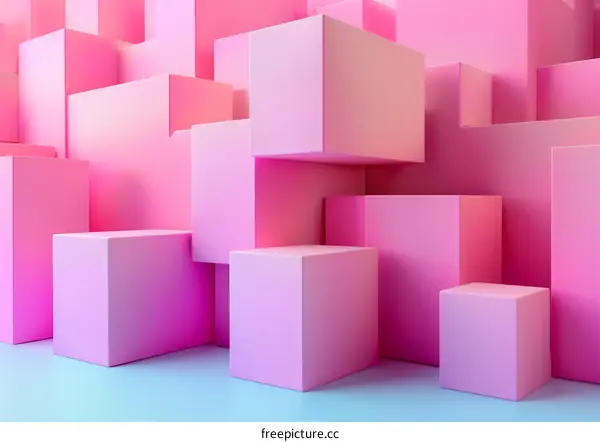 Abstract Pink Geometric Shapes Background