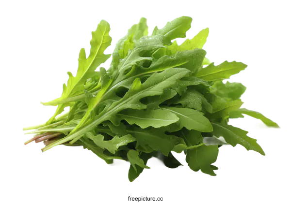 [Transparent Background PNG]Fresh Arugula Leaves Close-up