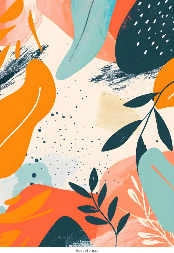 Abstract Artistic Leaves and Branches Illustration