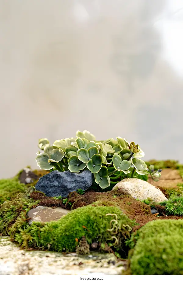 Green Leaf Plant on a Bed of Moss