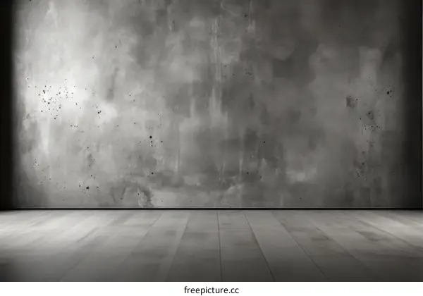 gray concrete wall and wooden floor texture background
