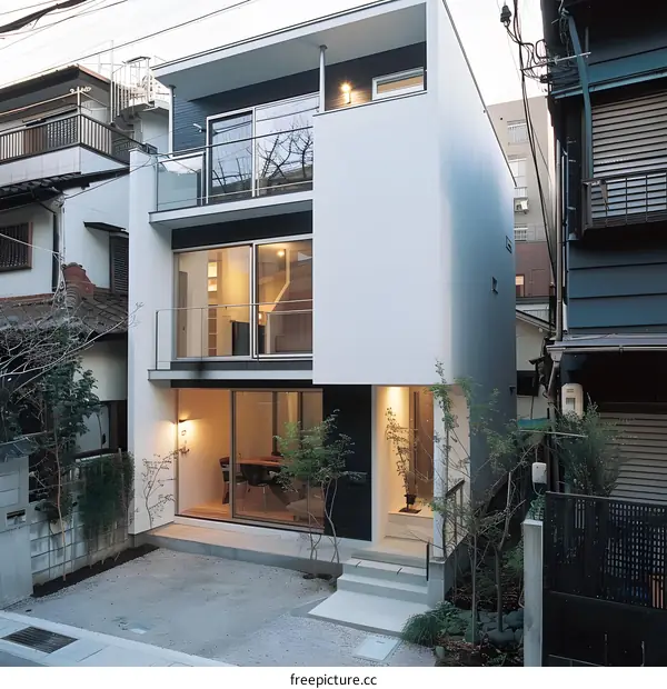 Modern Minimalist Architecture White Building Japan