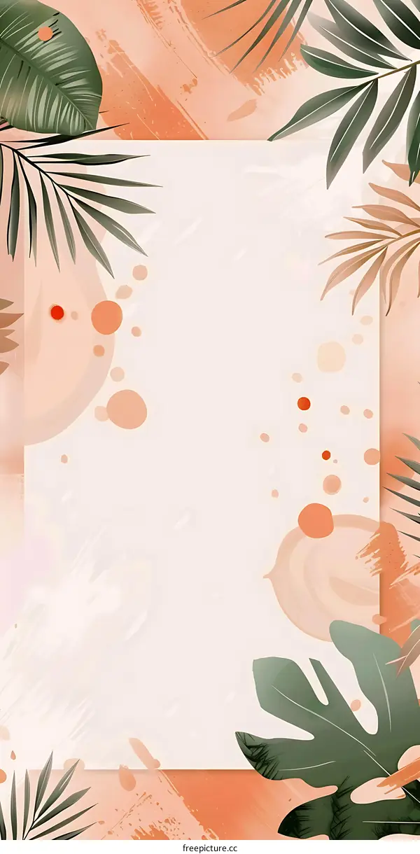 Tropical Leaves Minimalist Abstract Background