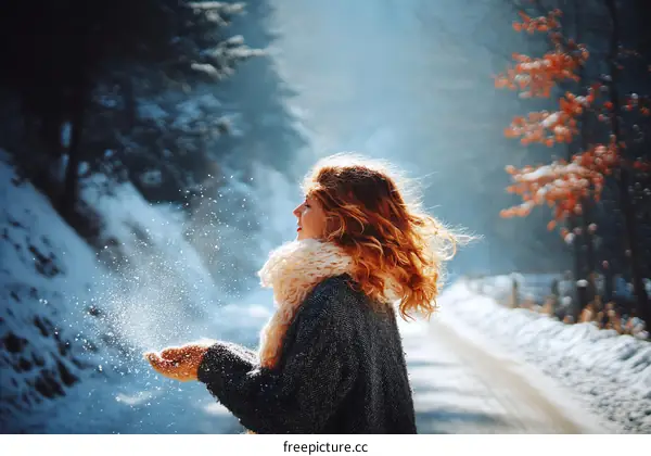 Winter Wonderland Snowflakes and Woman