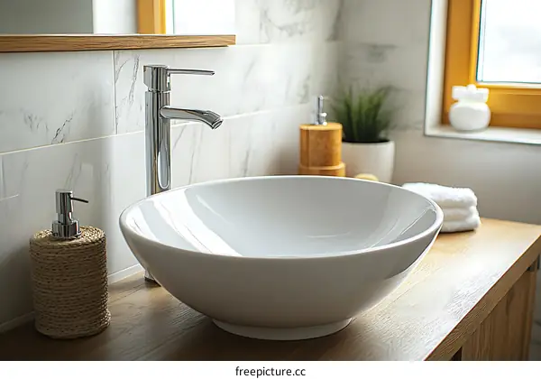 Modern Bathroom Sink with Accessories