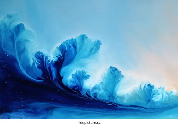 Abstract Blue and Light Blue Color Flow Art