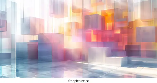 Abstract translucent 3D cubes background