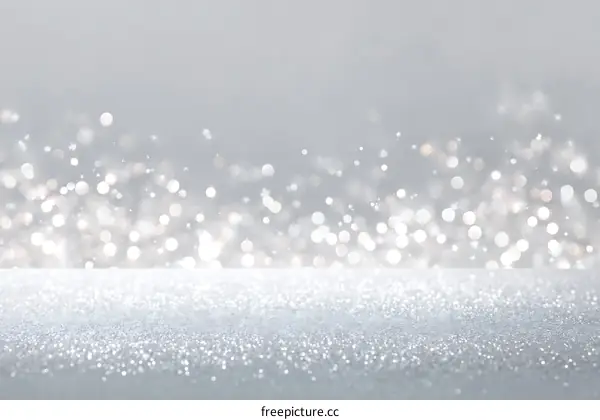Silver Glitter Background with Bokeh Lights