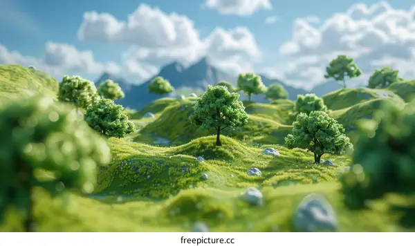 Serene Green Hills Under a Blue Sky