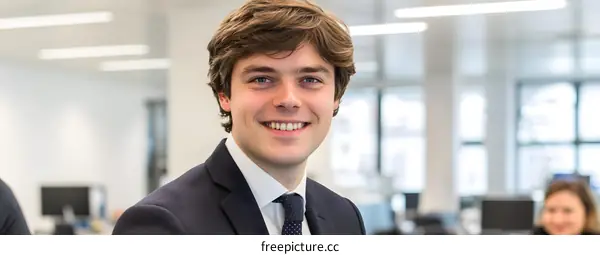 Smiling Businessman In Modern Office