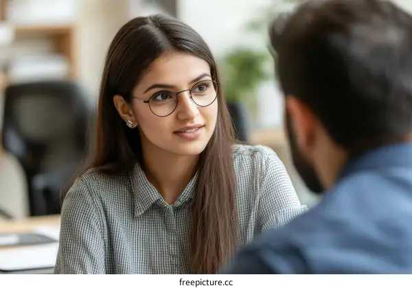 Business Discussion Between Two Colleagues